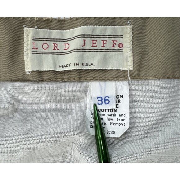 Vintage 1980s Lord Jeff Shorts Mens 36 Tan Embroidered Crabs Brief Liner Hippie - Picture 3 of 12